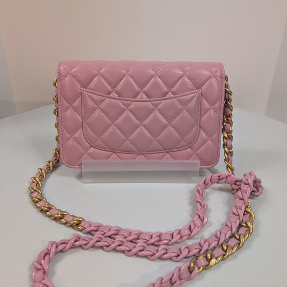 Chanel Classic Pink Wallet on Chain (WOC) Quilted Lambskin with Tonal Chain - Picture 3 of 14